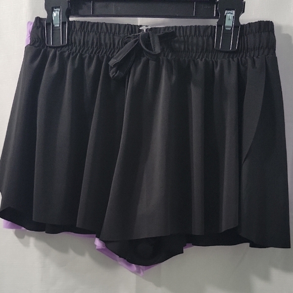 btween Light Purple & Black  Athletic Girls Shorts with Pockets Set Of 2 Size 10 - Picture 4 of 7